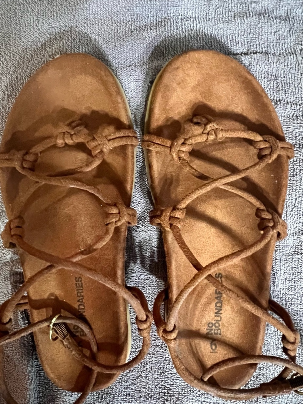 No Boundaries Brown Suede Lace-Up Gladiator Sandals